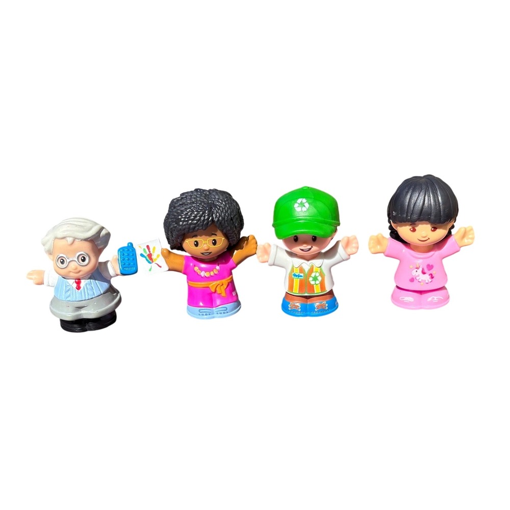 Little People Kids 4pc Fisher-Price Replacement Recycle Teacher grandma diverse‎